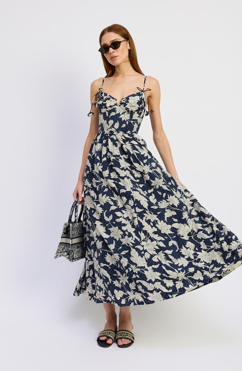 En Saison Madeline Floral Maxi Dress, Alternate, color, Navy Ivory