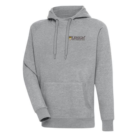 Men's Antigua  Heather Gray Lehigh Mountain Hawks Victory Pullover Hoodie