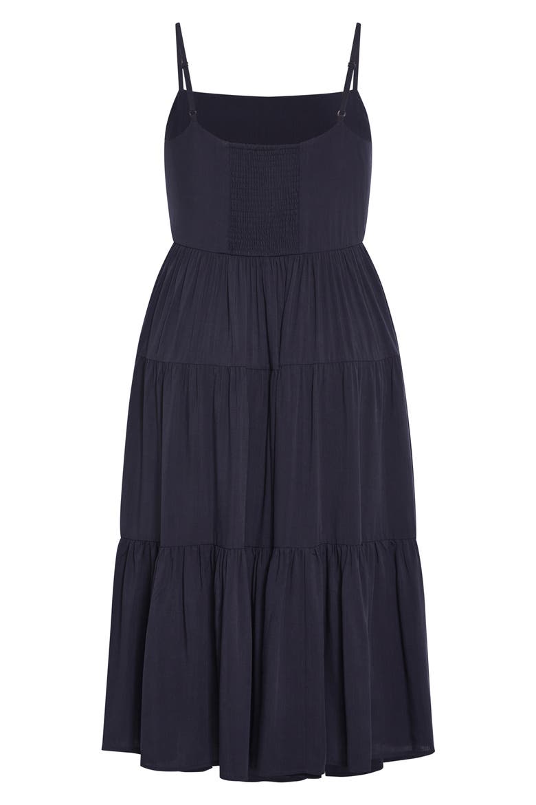 Mystic Tiered Midi Sundress, Alternate, color, NAVY