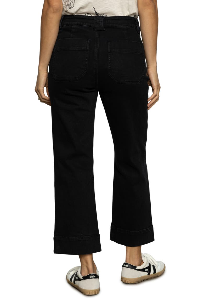 Voyage High Waist Crop Wide Leg Jeans, Alternate, color, BLACK