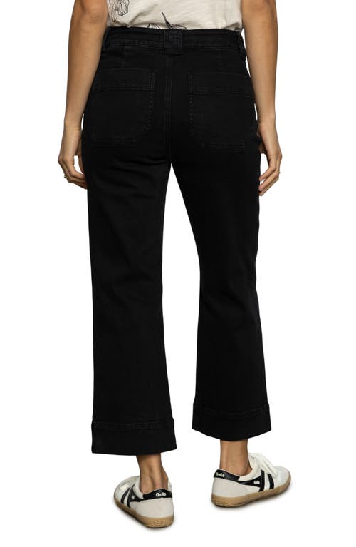 Sanctuary Voyage High Waist Crop Straight Leg Jeans In Black