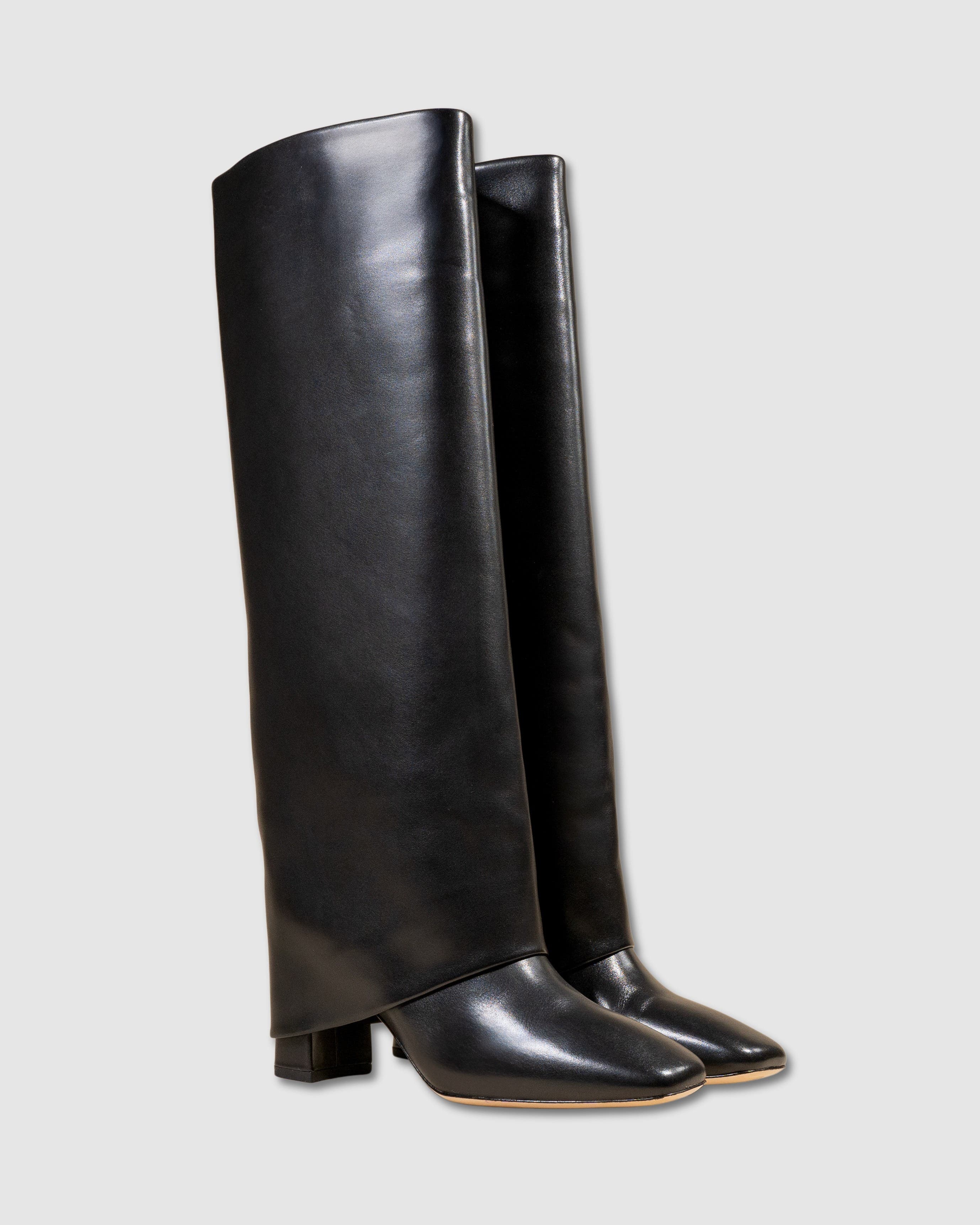 MI/MAI Nolan High Leather Turn Up Boot, Alternate, color, Black