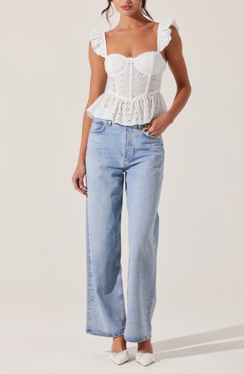 Astr The Label Baylin Broderie Anglaise Top In White