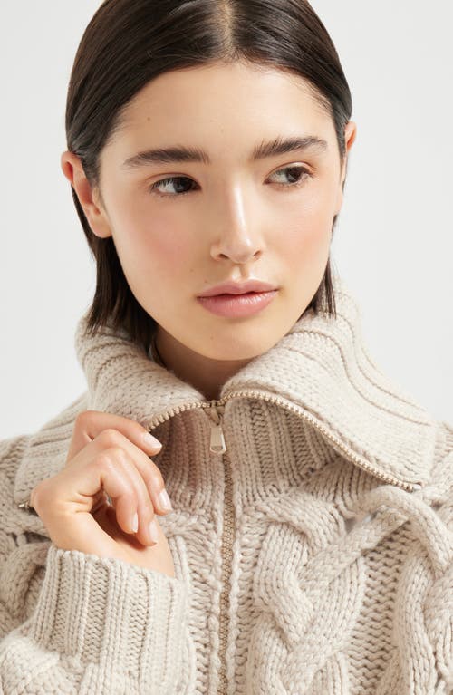 Brunello Cucinelli Crisscross Cable Cardigan In Neutral