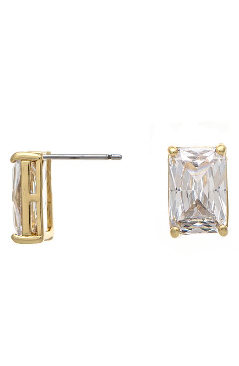 Emerald Cut Stud Earrings