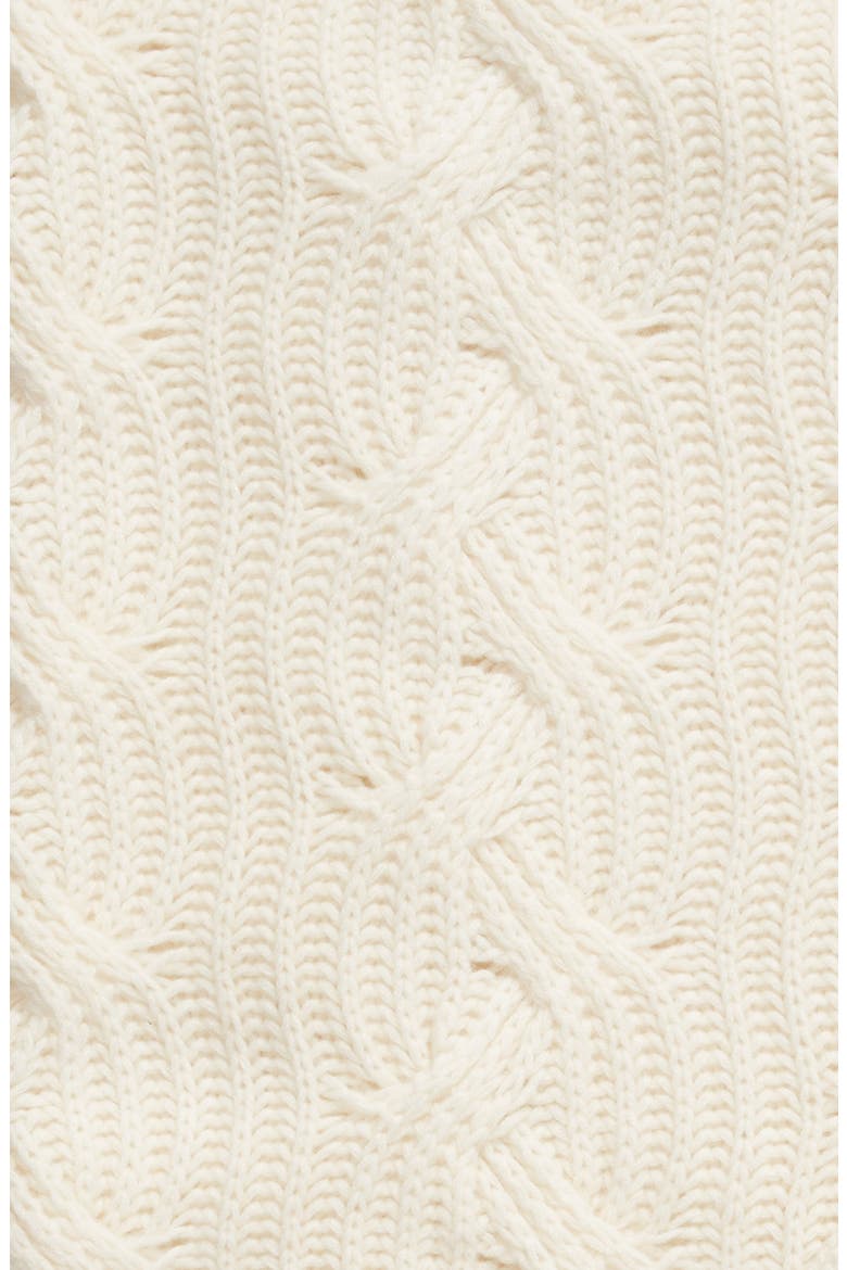 Cable Knit Cashmere Throw, Alternate, color, IVORY