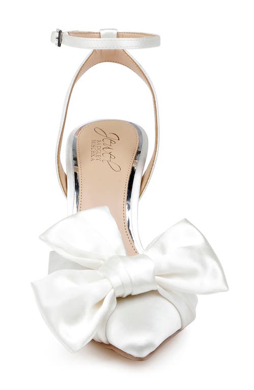 Jewel Badgley Mischka Francine Ankle Strap Pointed Toe Sandal In White