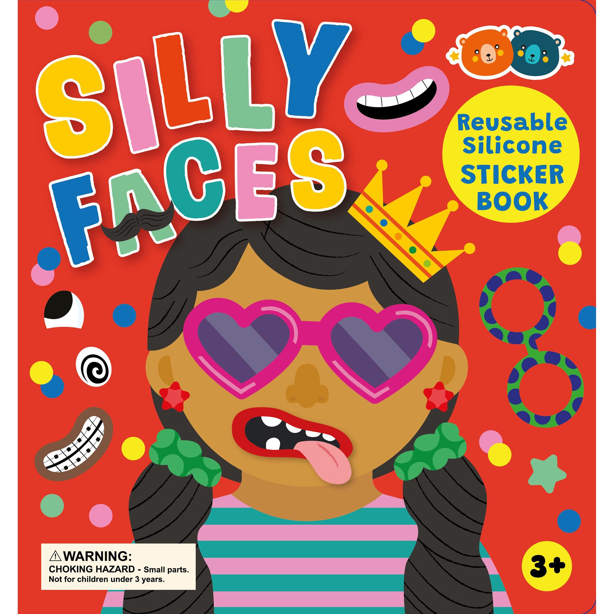 Buddy & Barney Reusable Silicone Sticker Book, Silly Faces, Kids 3+ in Multicolored 