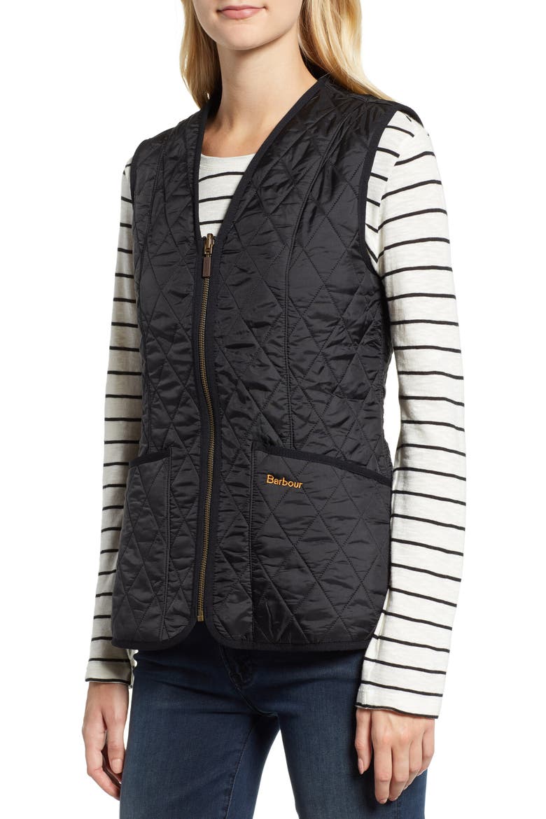 Betty Quilted Fleece Lined Vest, Alternate, color, BLACK/BLACK