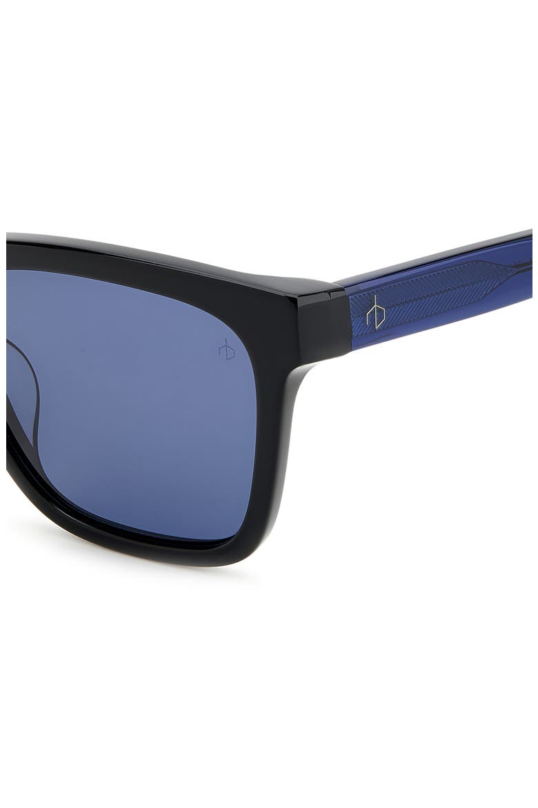 54mm Rectangular Sunglasses, Alternate, color, BLACK/ BLUE