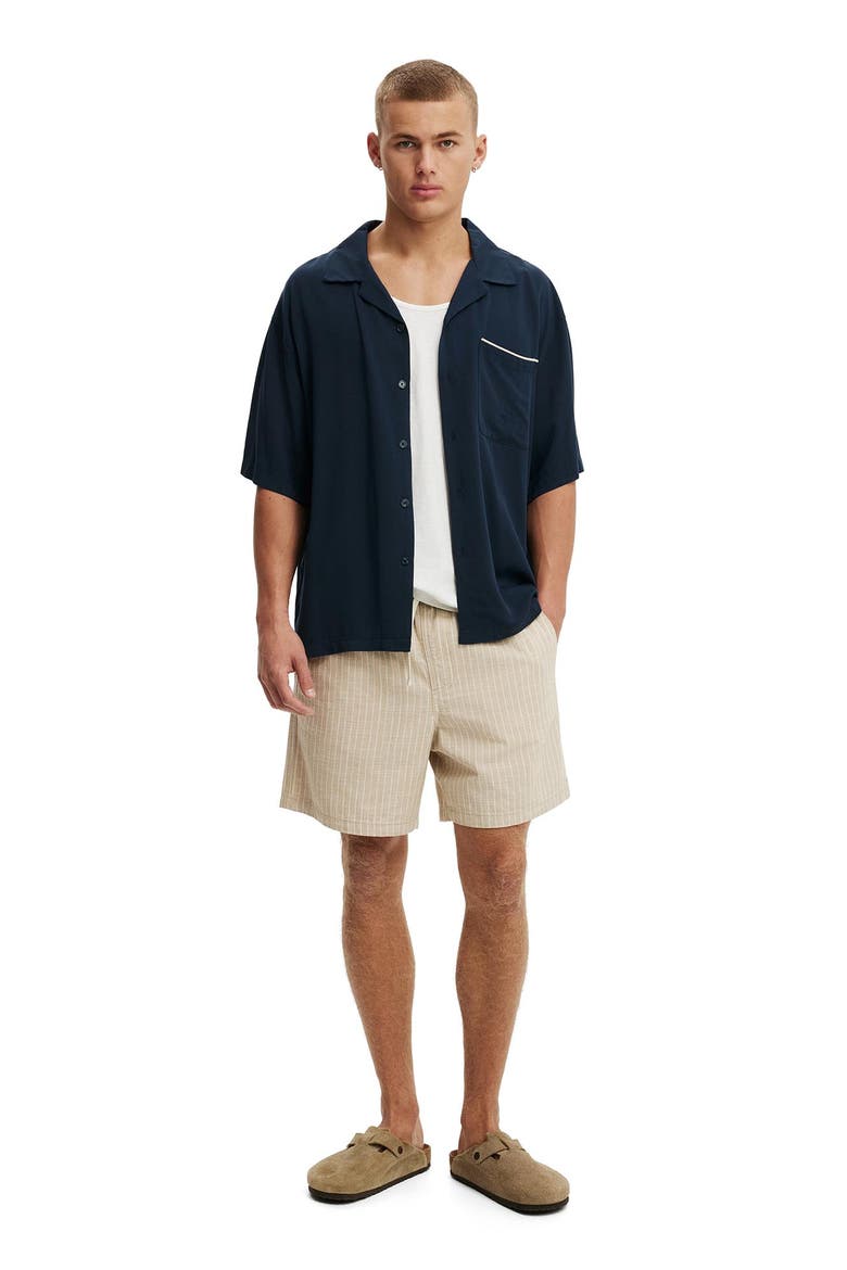 Men's Easy Short, Alternate, color, Sand Pinstripe