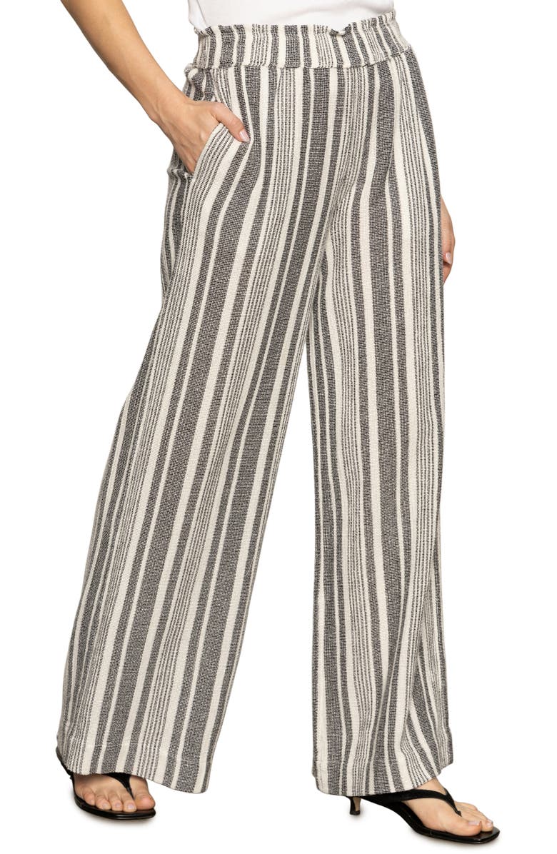 Sanctuary Palm Stripe Pull-on Cotton Pants, Main, color, Atlantic Stripe
