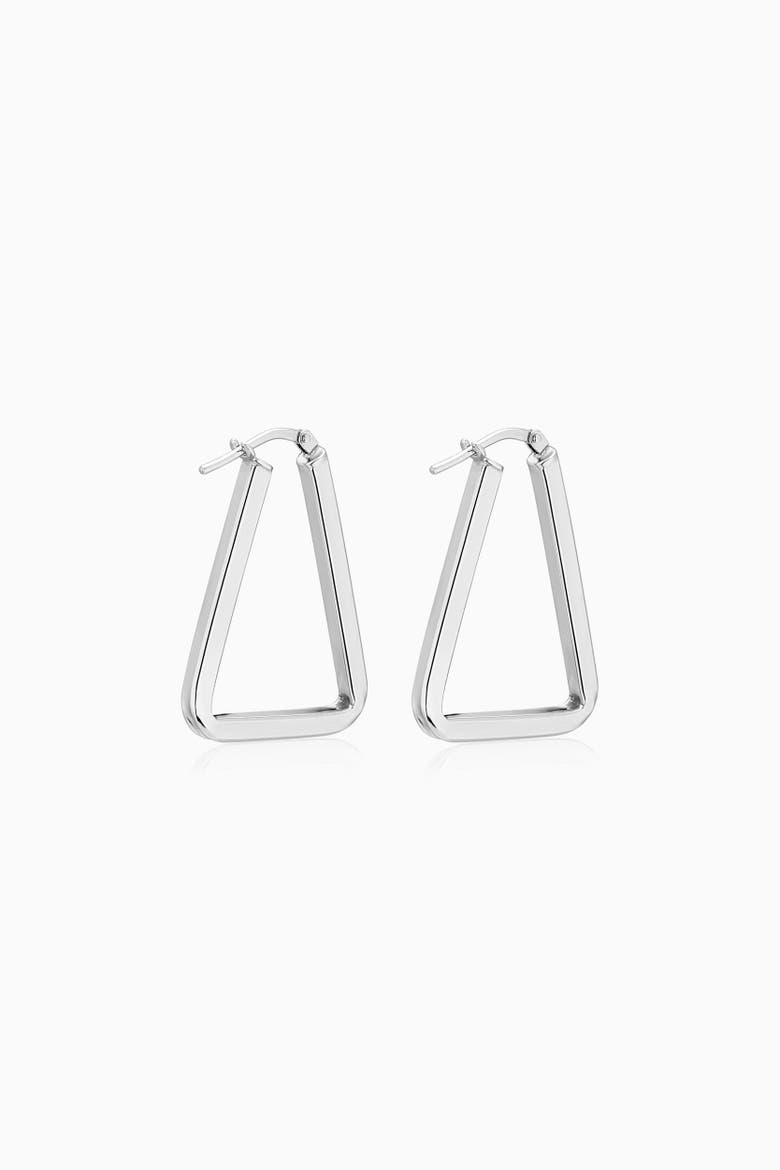 Trinity Midi Hoops in Sterling Silver, Alternate, color, Silver