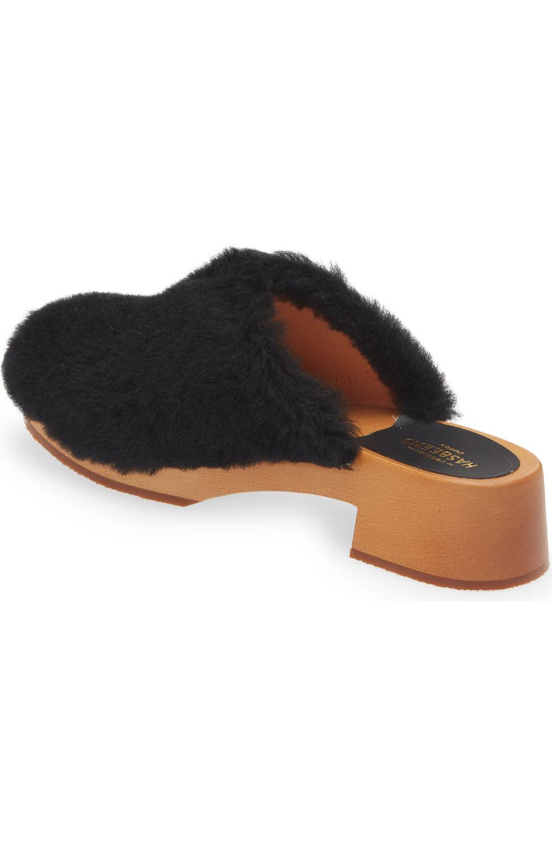 Swedish Hasbeens Fluff Genuine Shearling Clog, Alternate, color,