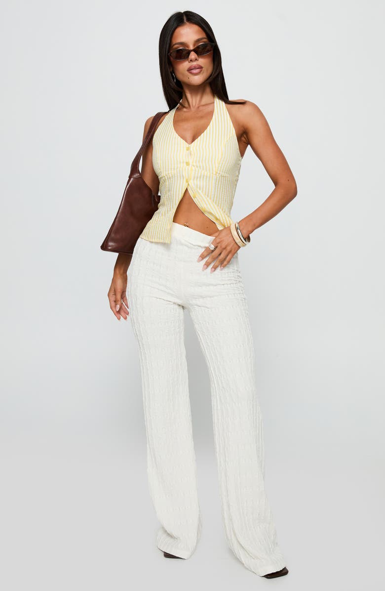 Princess Polly Leisure State Wide Leg Pants, Alternate, color, White