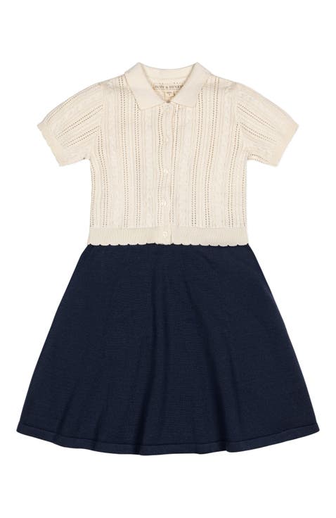Girls' Organic French Schoolgirl Sweater Dress, Toddler