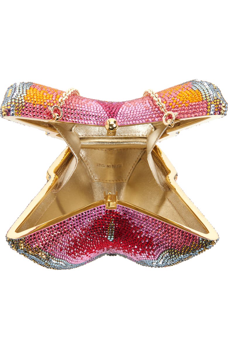 JUDITH LEIBER COUTURE Butterfly Crystal Clutch, Alternate, color, Champagne Multi