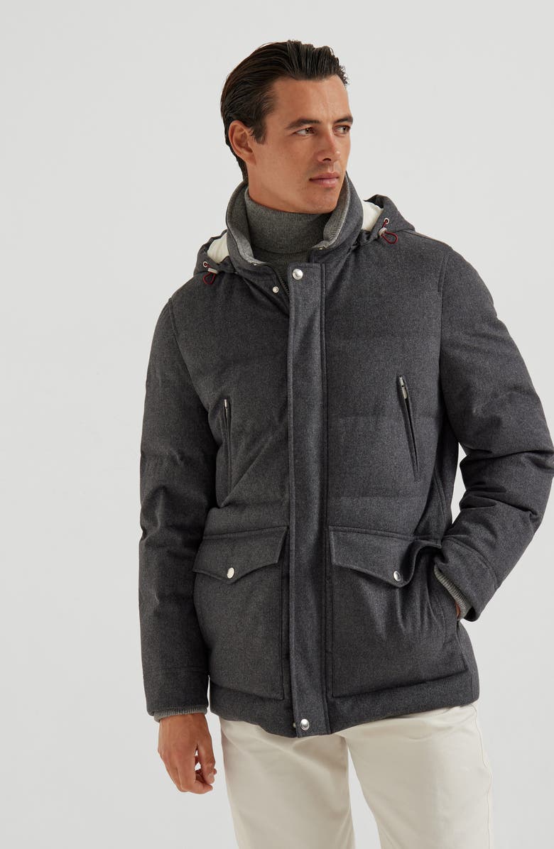 Brunello Cucinelli Wool down jacket, Alternate, color, Grey