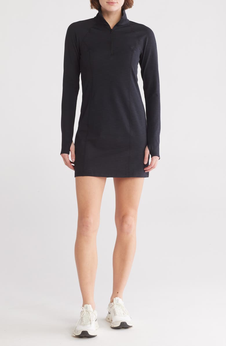 Beyond Yoga Westside Long Sleeve Ribbed Minidress, Main, color, 