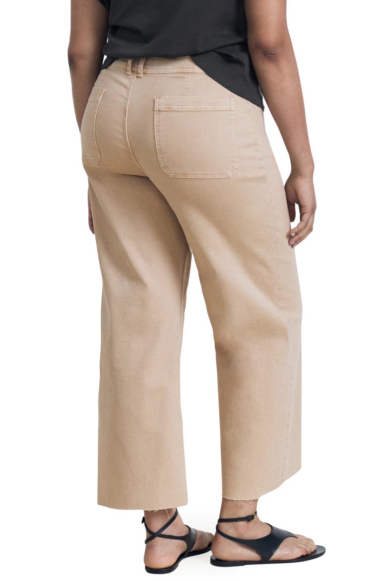 Catherin Raw Hem High Waist Culotte Jeans, Alternate, color, SAND