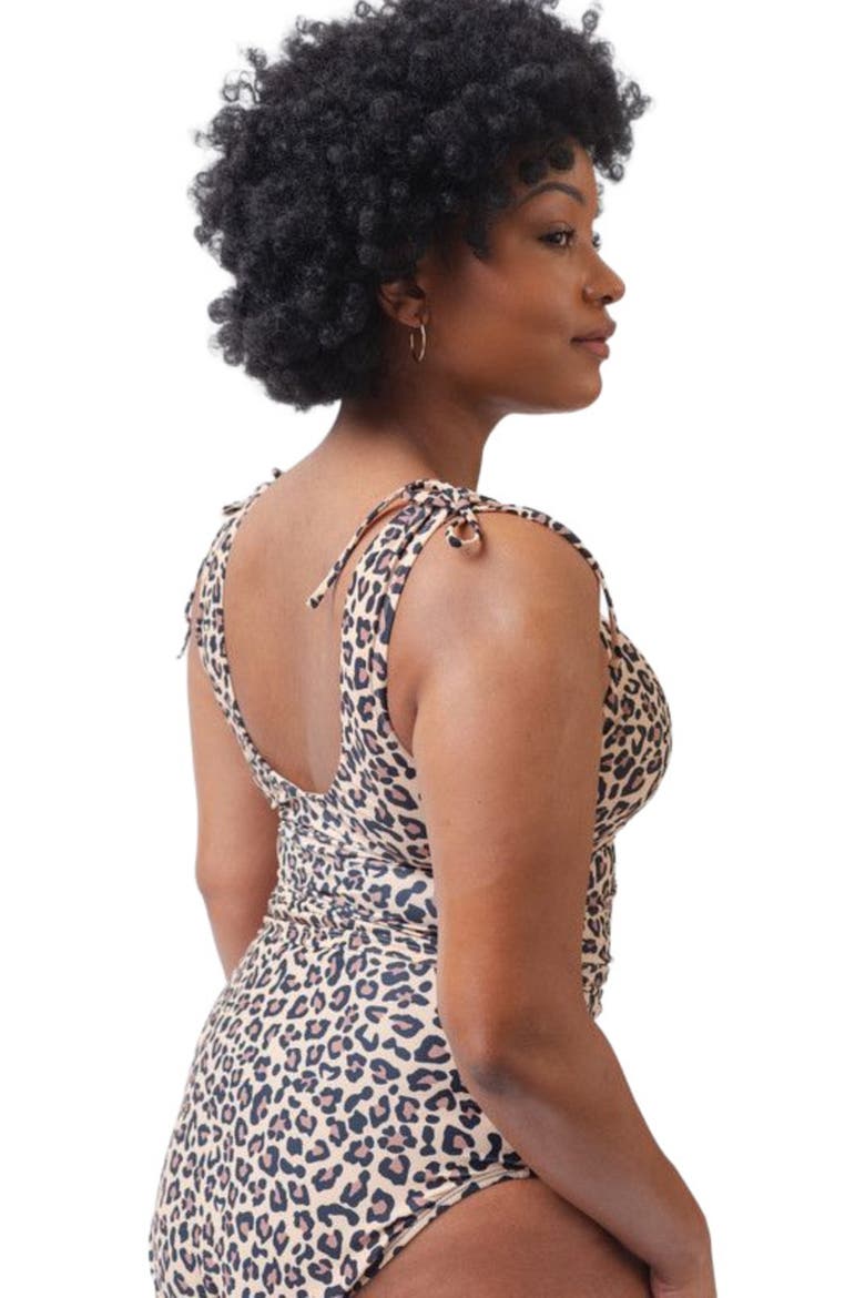 V-Neck Tankini Top, Alternate, color, Leopard