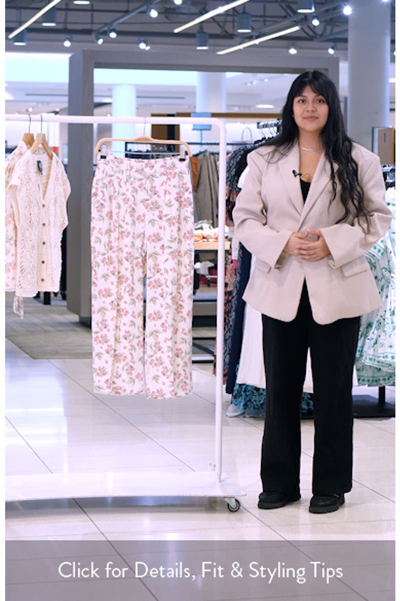 Stevie Garden Raspberry Print Crop Pants video
