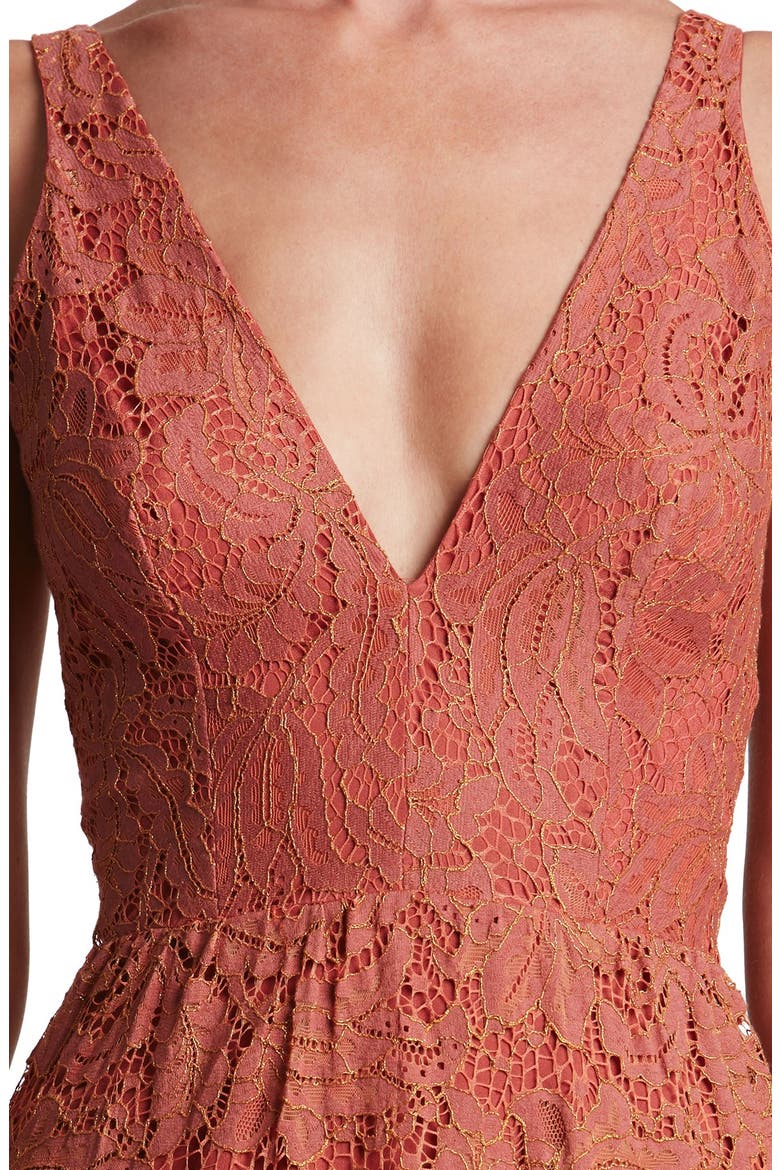 Madelyn Midi Dress, Alternate, color, AUBURN LACE
