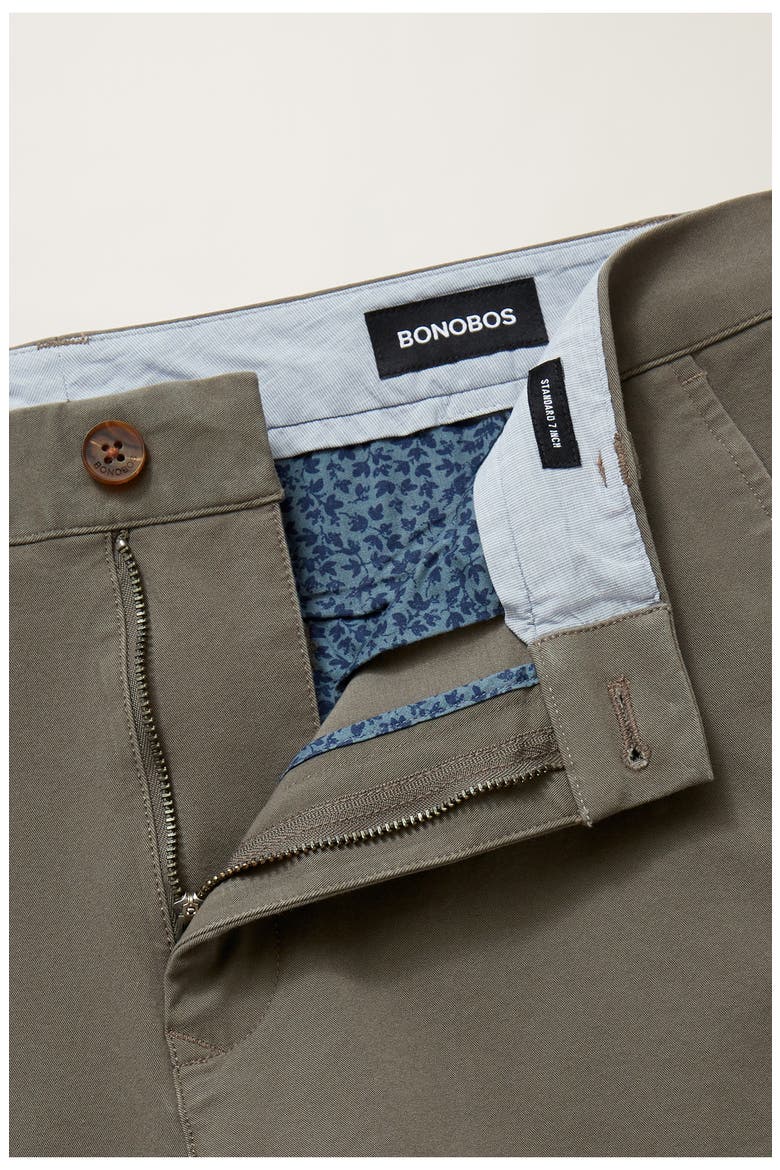 Washed Stretch Twill Chino Shorts, Alternate, color, CONGO