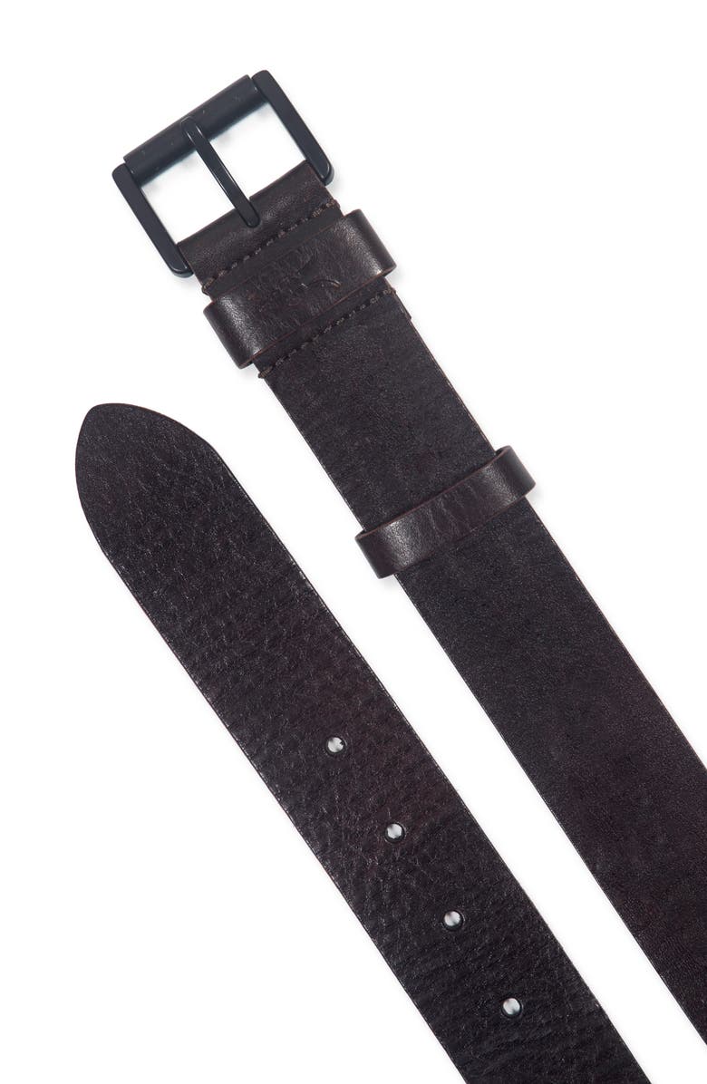 AllSaints Distressed Milled Leather Belt, Alternate, color, Bitter Brown