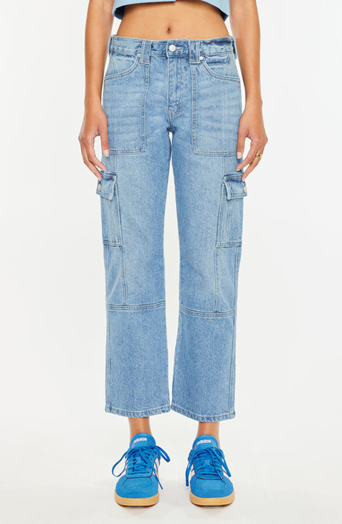 Aaliyah High Rise Slim Straight Leg Cargo Jeans