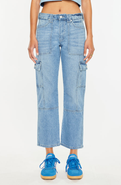 KanCan Aaliyah High Rise Slim Straight Leg Cargo Jeans