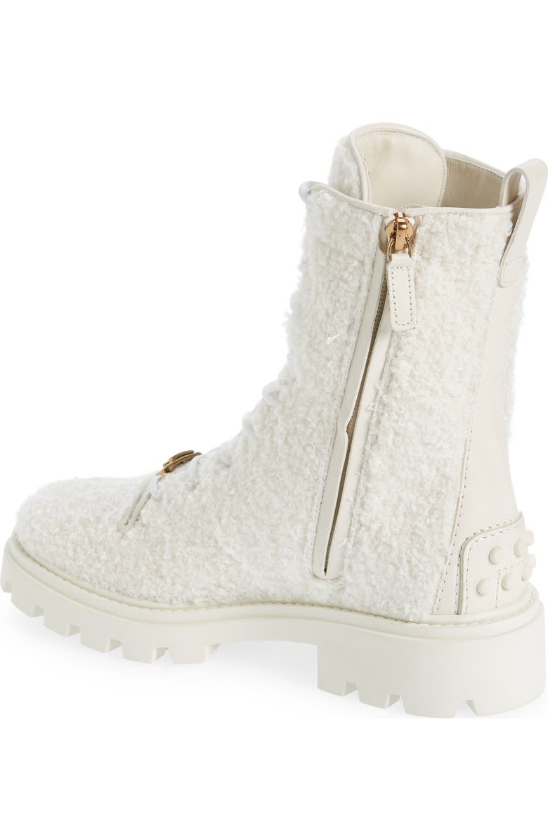 Tod's Faux Shearling Combat Boot, Alternate, color,