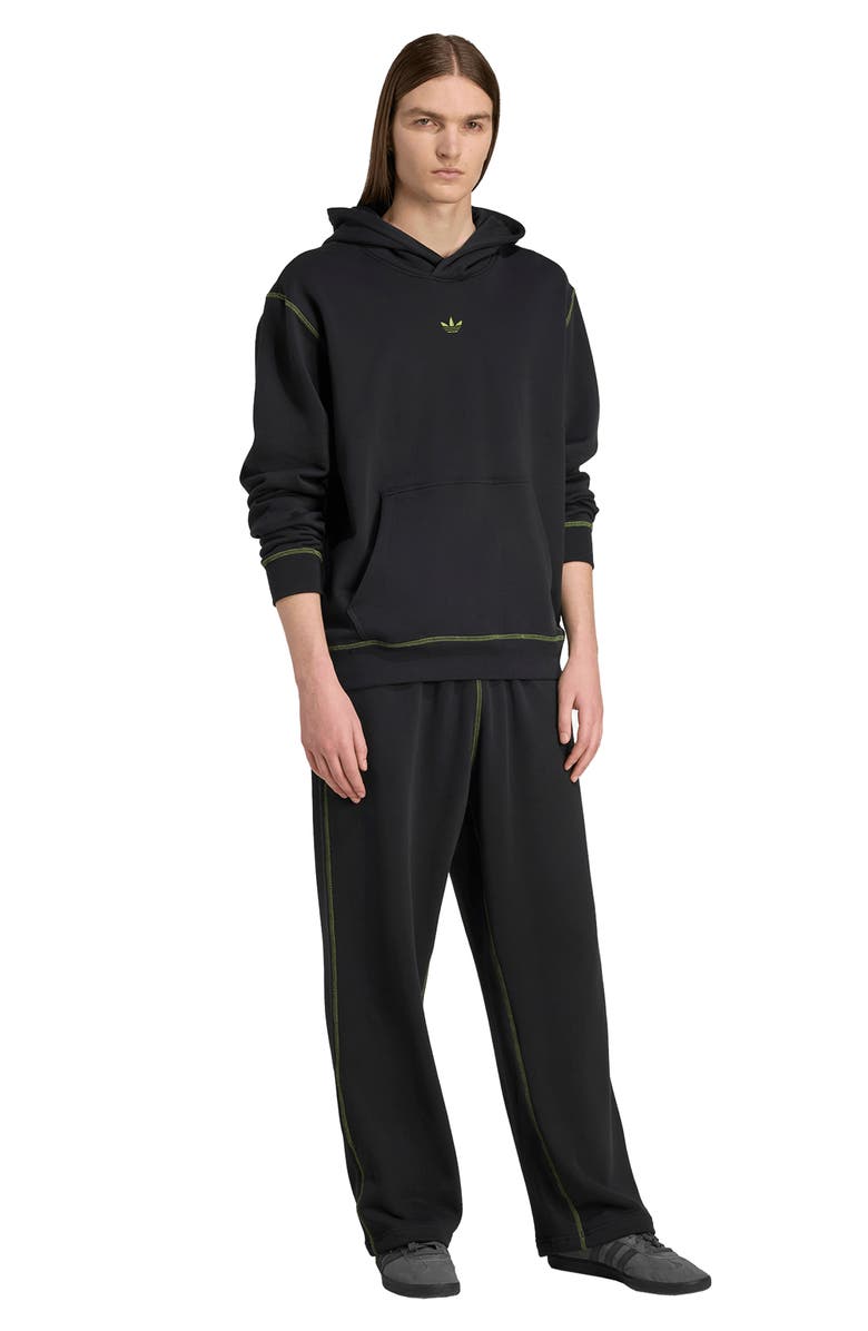 adidas Logo Graphic Cotton Fleece Pullover Hoodie, Alternate, color, Black