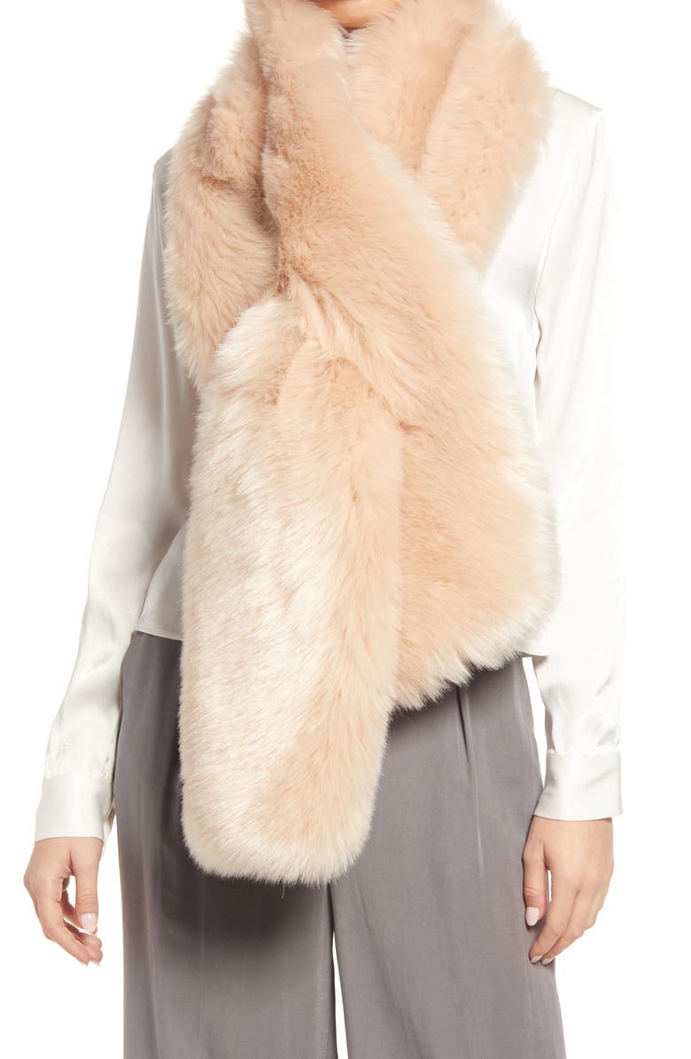 La Fiorentina Faux Fur Scarf, Main, color,