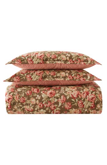 Laura Ashley Bloomsbury 3-piece Queen Comforter & Sham Set In Brown