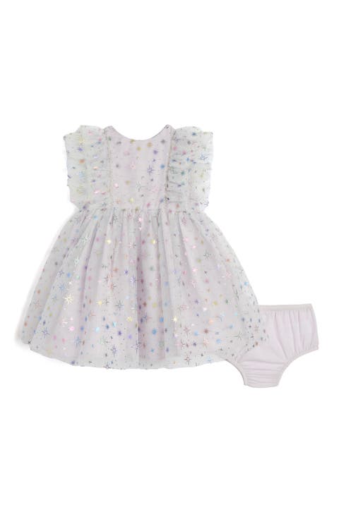 Fallon Metallic Star Sleeveless Tulle Dress & Bloomers (Baby)