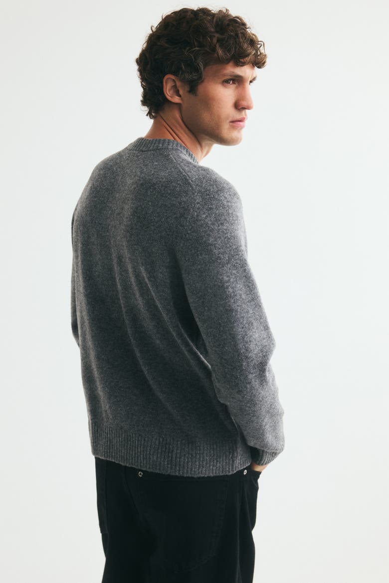 Regular-fit Brushed Sweater, Alternate, color, Dark gray melange