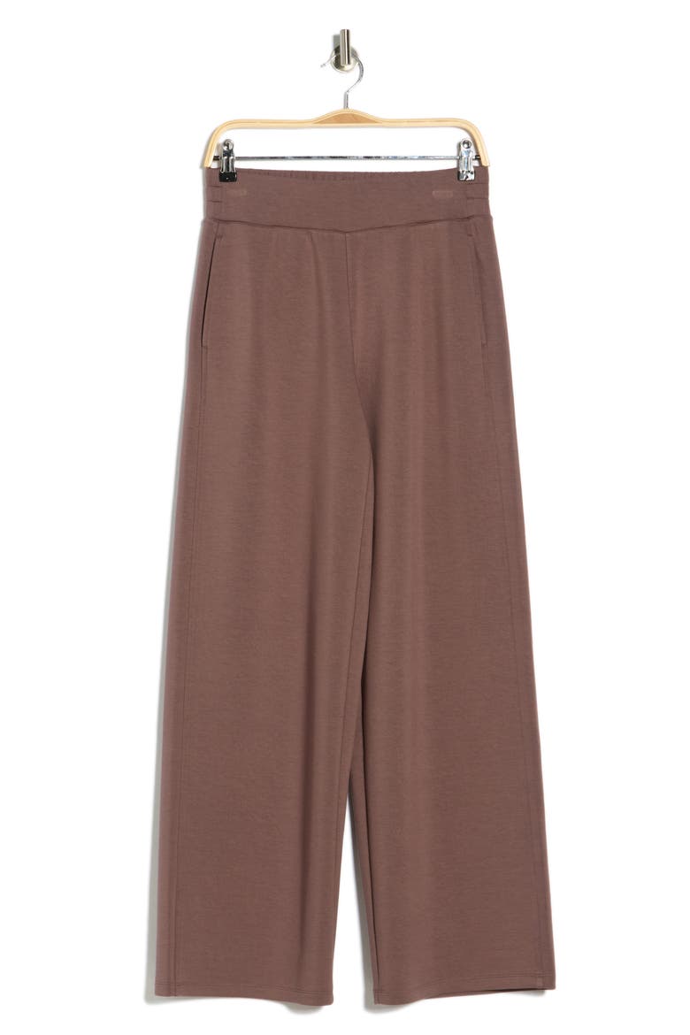Whisper Knit High Waist Wide Leg Pants, Alternate, color, GREY PLUM
