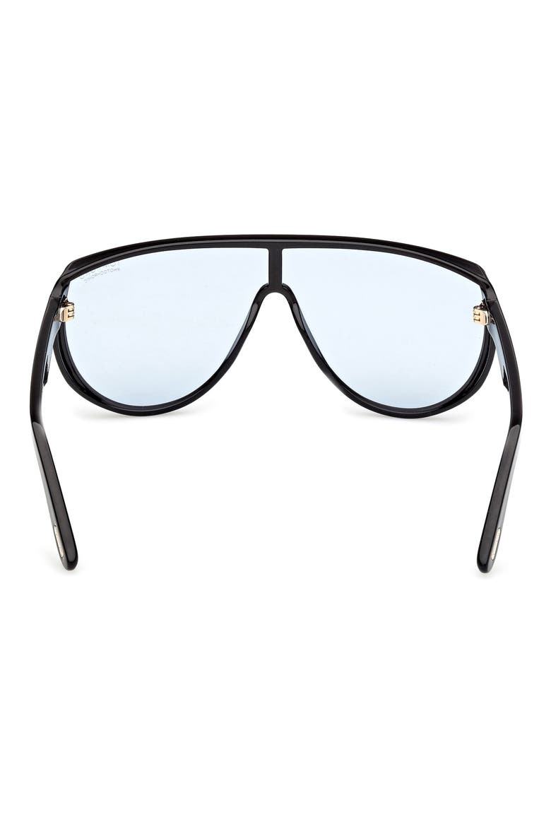 Achilles 138mm Shield Sunglasses, Alternate, color, SHINY BLACK / BLUE