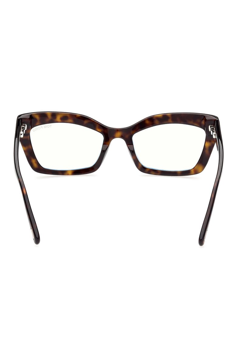 54mm Cat Eye Blue Light Blocking Glasses, Alternate, color, DARK HAVANA