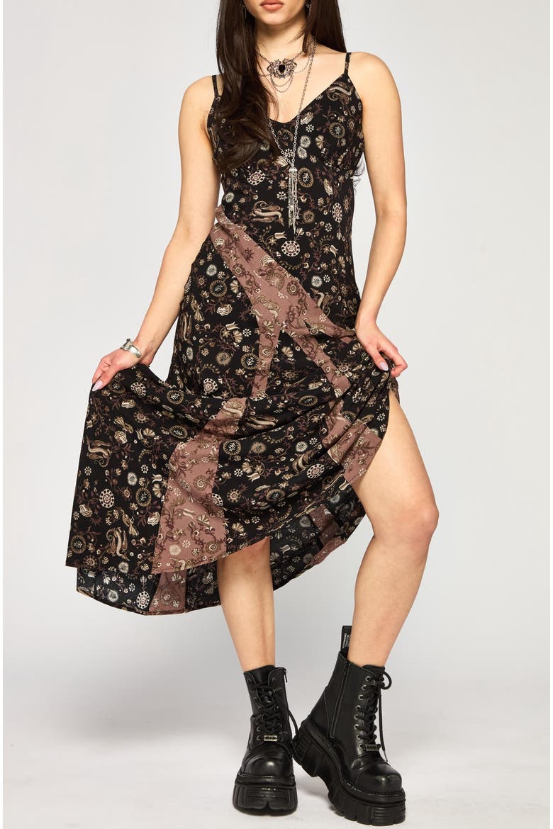 Sylra Ditsy Folk Print Midaxi Dress, Alternate, color, Pink