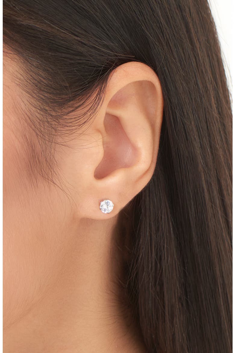 CZ Stud Earrings, Alternate, color, ROSE GOLD