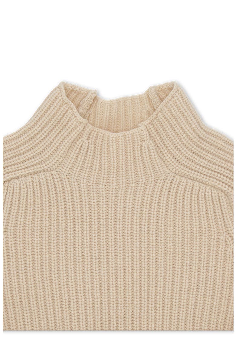 Leona High Neck Wool and Cashmere Sweater, Alternate, color, Cream