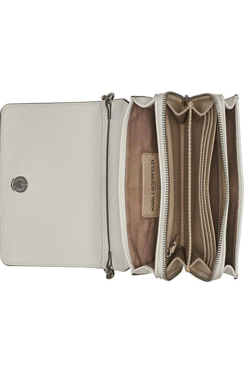 KARL LAGERFELD PARIS Lourdes Crossbody, Alternate, color, Winter White/Silver