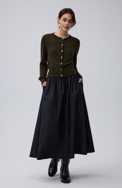 Hemp Blend Maxi Skirt