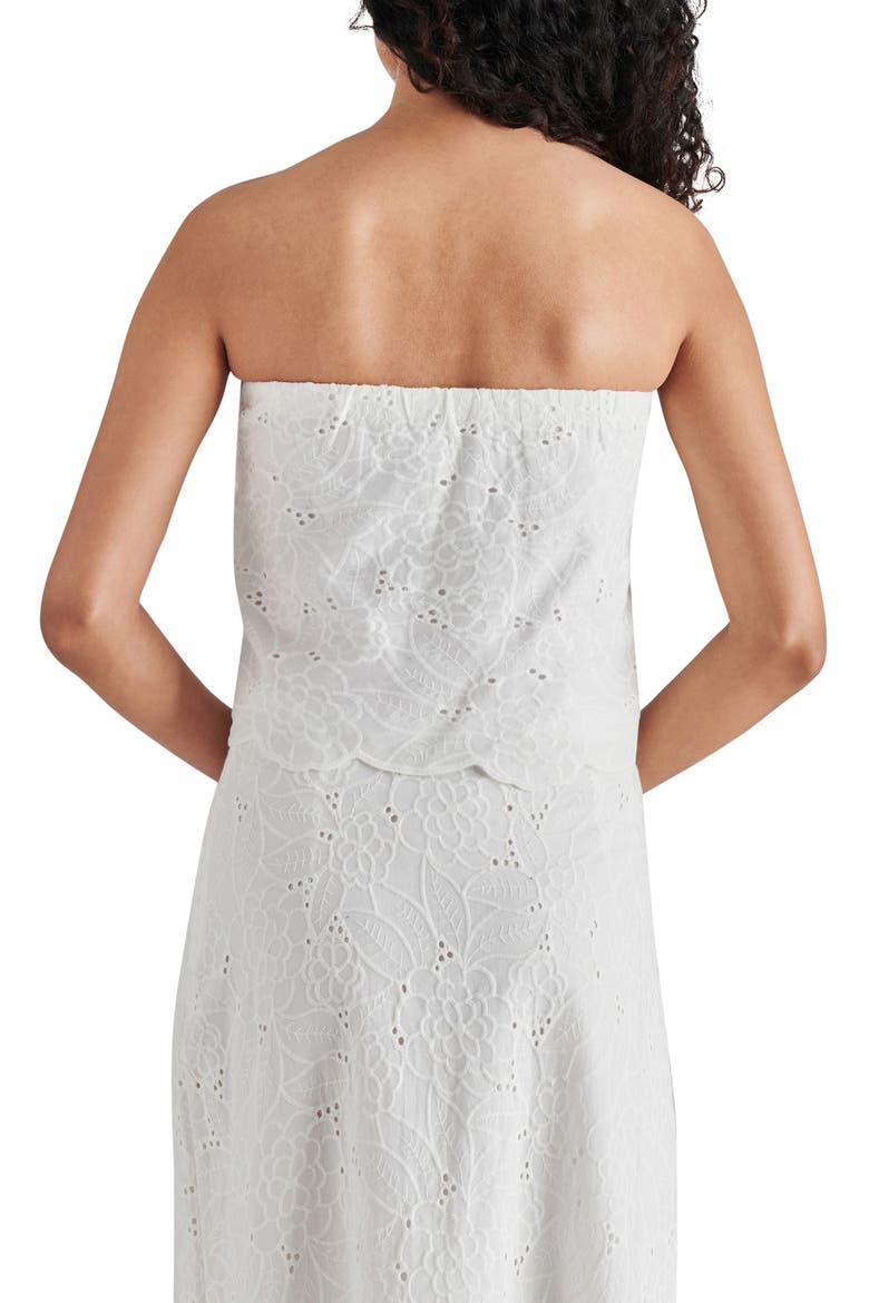 Amalia Strapless Cotton Eyelet Top, Alternate, color, WHITE