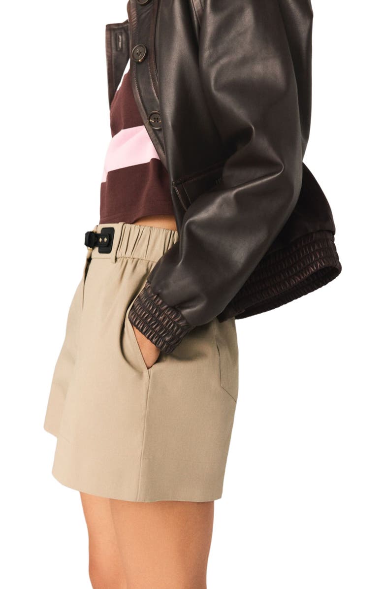 maje Cotton shorts, Alternate, color, Camel