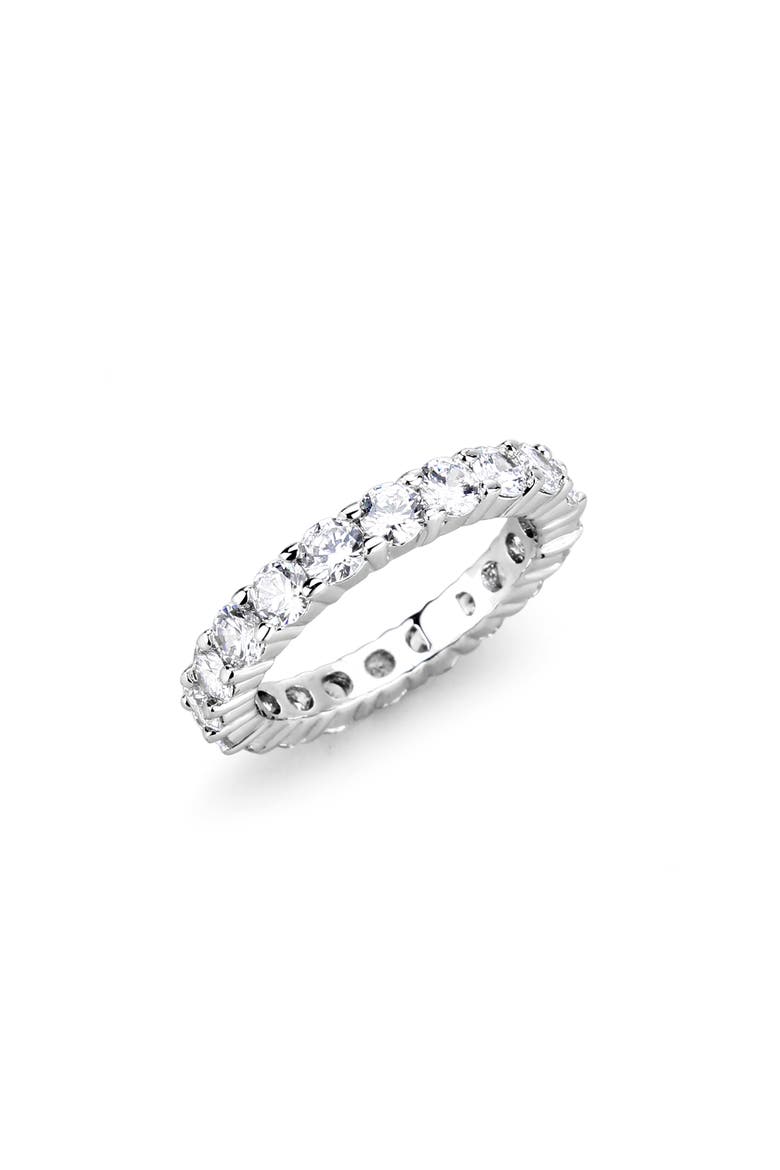 CZ Studded Eternity Band, Main, color, SILVER