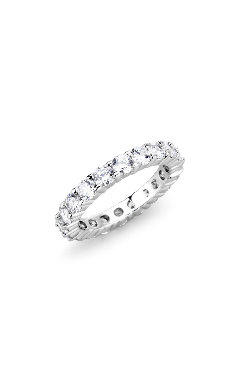 Covet CZ Studded Eternity Band, Main, color, Silver