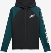 FANATICS Women's Fanatics Black/Midnight Green Philadelphia Eagles Cornerback Blitz Raglan Full-Zip Hoodie